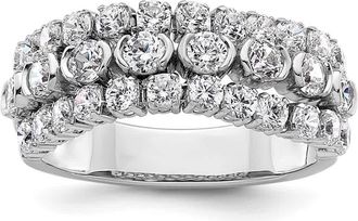 Diamond2Deal 14k White Gold Lab Grown Diamond Wedding Band Ring 1.75Ct Clarity- VS Color- G-H