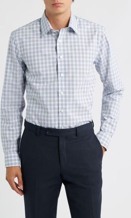 Nordstrom Extra Trim Fit Check Non Iron Cotton Dress Shirt in Lilac Ramos Plaid at Nordstrom, Size 16.5 - 34