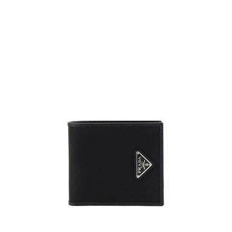 Prada Nylon Bifold Wallet with Logo - male - Prada - Wallets & Cardholders - Black - ONE SIZE - Accessories