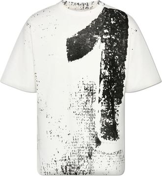 Maison Margiela 10 Print Katoenen T-shirt - Heren - T-shirts - Wit - M - Katoen - Tops