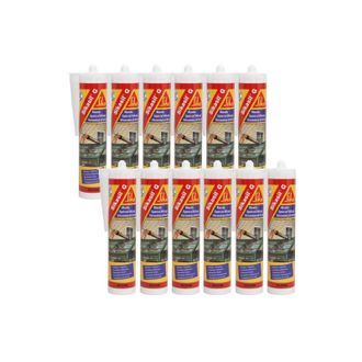 Sika Sika - Juego De 12 Selladores De Silicona El&aacute;stica Sil G - Blanco - 300ml