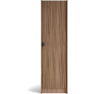 HERDASA Herdasa, Zapatero alto NUX en melamina, 175x50x24cm - nogal velmore y puertas efecto vallado nogal