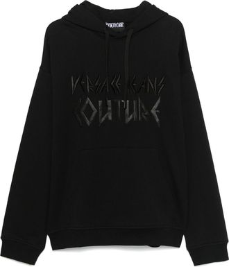 Versace Jeans Couture Felpa con cappuccio e logo - Nero