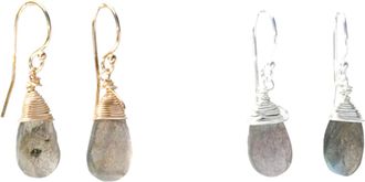 A Blonde and Her Bag Jill Short Drop Earring in Labradorite