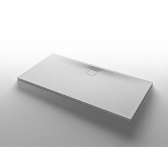 NEMO Stock Lapis 20 douchebak 180x90x4cm incl afdekplaatje in mineraalcomposiet effen structuur wit