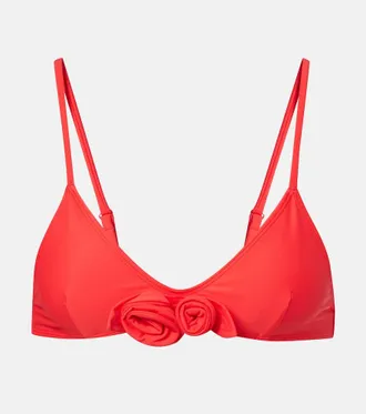 Coperni Flower floral-appliqu&eacute; bikini top