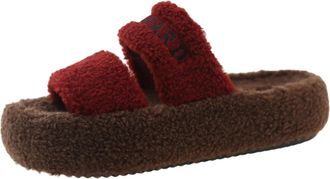 Generic Red Ladies Comfort Home Sandals Thick Soled for Outdoor and Indoor Use During Chilly Days Ideal for Walking and Standing with Cushioned Insole