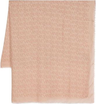 Saint Laurent Beige Logo Scarf