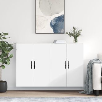 vidaXL Vidaxl - Armarios De Pared 2 Uds Madera De Ingenier&iacute;a Blanco