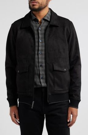 Robert Barakett Lachine Faux Suede Pilot Jacket in Black at Nordstrom Rack, Size Xx-Large