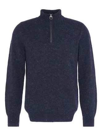 Barbour half-zip speckled sweater - men - Wool - 50 - Blue