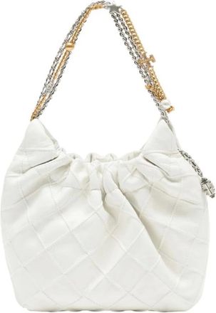 Tory Burch Tassen, Dames, Wit, ONE Size, Leer, Mini Fleming Soft Distressed Hobo Bag