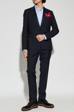 Paul Smith Wool Suit With Double Vent, Mens, Navy Blue