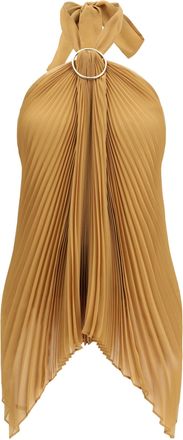 Max Mara Womens Top Pliss&eacute; Chiffon Caramel Polyester Tops