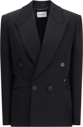 Givenchy Blazers, female, Black, Size: XS Double-breasted Slashed Jacket