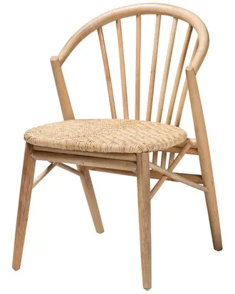 Baxton Studio Kobe Mid-Century Modern Rattan Dining Chair