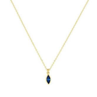 Set & Stones Marquise Birthstone Charm Necklace in Gold /September at Nordstrom