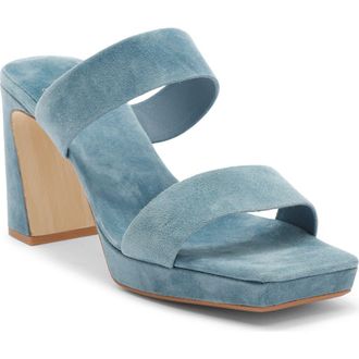 Jeffrey Campbell Danity Platform Slide Sandal in Blue Suede at Nordstrom, Size 5.5