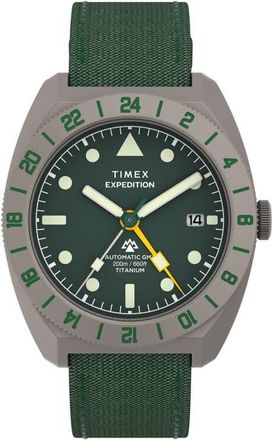 Timex Expedition Pioneer Titanium GMT Automatic Webbing Strap Watch, 41mm at Nordstrom