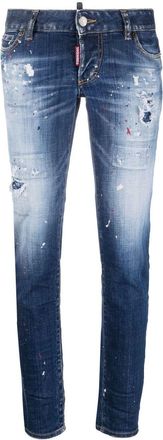 Dsquared2 distressed skinny jeans - women - Cotton/Spandex/Elastane - 40 - Blue