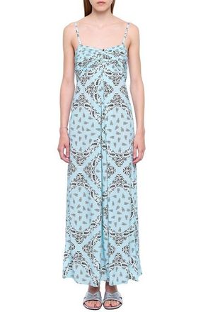 Zadig&Voltaire Rippie Soft Bandana Print Maxi Dress in Bleu Oxford at Nordstrom, Size X-Small