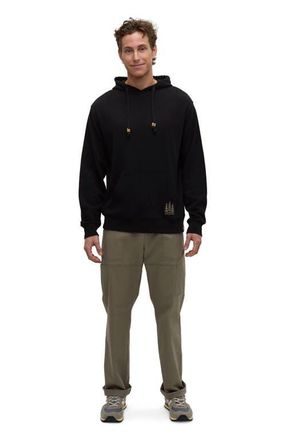 tentree Getaway Relaxed Hoodie in Meteorite Black/light Moss at Nordstrom, Size Xx-Large