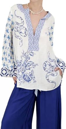 Me369 Amalfi Tunic In White/blue
