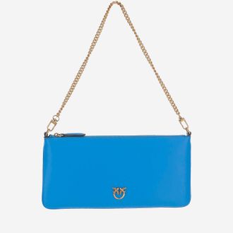 Pinko Pinko -Leder -Kupplungsbeutel mit Logo