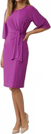 Joseph Ribkoff Womens Matte Jersey Drap&eacute; Knot Dress In Lavender