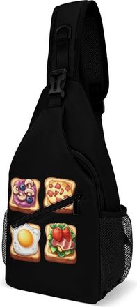 Generic Fruity And Savory Toast Bread Mens Shoulder Bags Sling Crossbody Backpack Travel Hiking Chest Bag with Small Side 38x20cm