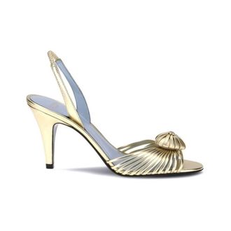 Valentino Garavani High Heel Sandals, female, Yellow, 4 UK, Laminated Calfskin Sandals with Heart Logo