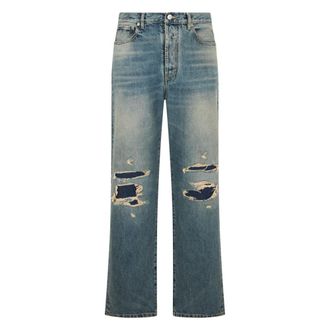 Maison Margiela Vaqueros de corte recto con efecto desgastado - Jeans - Hombre - Azul - L
