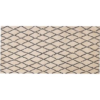Beliani Beliani - Alfombra De Poli&eacute;ster Beige Negro 80 X 150 Cm Patr&oacute;n Geom&eacute;trico Moderno Midyat