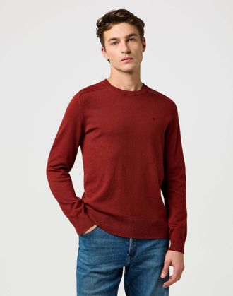 Wrangler Strickpullover WRANGLER WRANGLER Pullover Knit Sweater, Herren, Gr. XXL, rot, Obermaterial: 50% Baumwolle CO. 45% Polyamid PA. 5% Wolle WO., Pullover 