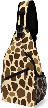 Generic Giraffe Skin Pattern Mens Crossbody Chest Sling Bag for Travel Hiking Lightweight Shoulder Bags with Small Side