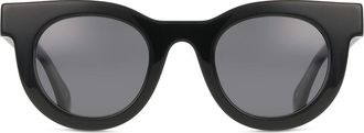 SmartBuy Collection Oval Full Rim Plastic Mens Sunglasses Black Size 48 - Free Lenses - SmartBuy Collection