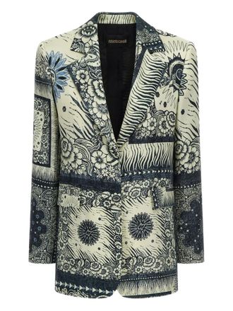 Roberto Cavalli Blazer con stampa bandana - Blu