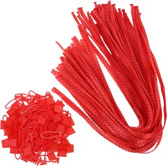 Generic 60cm Reusable Mesh Produce Bags for Vegetable Storage and Seafood Boil, Red Thickened Nylon Netting with Large Buckles, Multipurpose Onion and Potato 