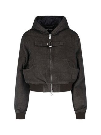 Our Legacy Black Cropped Textured Hooded Jacket