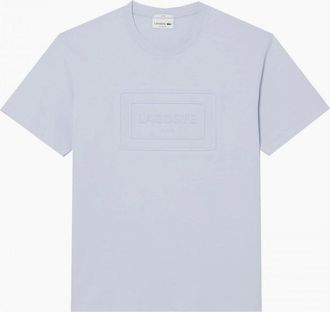 Lacoste Mens Lacoste Mens Blue Embossed Polo T-shirt - Size: 44