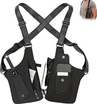 Generic Premium Leather Adjustable Underarm Shoulder Bag for Men & Women, 2026 New Underarm Shoulder Bag, Waterproof, Anti-Theft, Large Capacity. (Black)