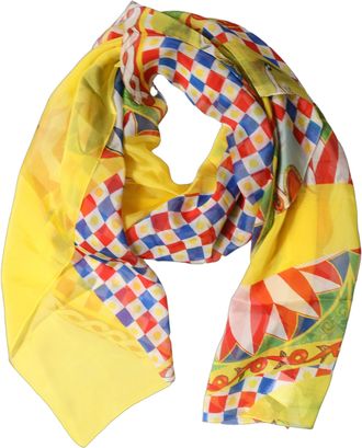 Dolce & Gabbana Multicolor Silk Carretto Foulard Womens Scarf