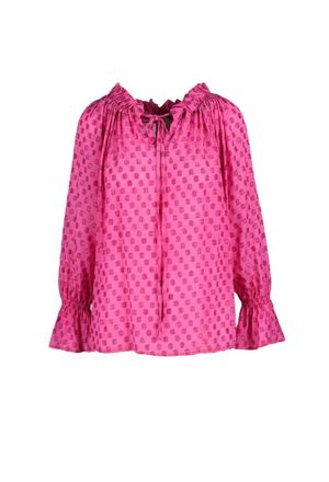 L'autre Chose Fluid Drape Blouse with Gathered Neckline