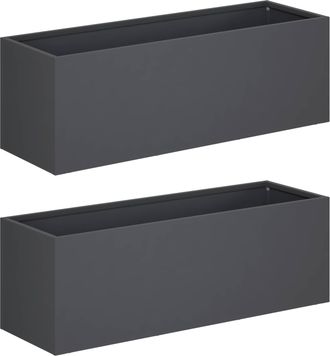 vidaXL Macetero De Jard&iacute;n 2 Uds. Gris Antracita 40 X 20 X 20 Cm Vidaxl