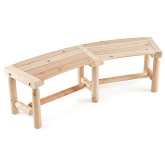 Costway Costway Panca In Legno,panca Curva,seduta Allaperto,panchine Da Giardino Per Esterni,panca Curva Per Tavolo Da Pranzo,panchine Esterne Senza Schienale