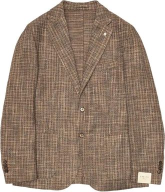 L.B.M. 1911 Beige Tweed Americana Jack - Heren - Blazers - Beige - M - Tweed - Jassen