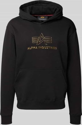 Alpha Industries Alpha Industries Hoodie mit Kapuze und Logo-Print in Black, Größe XL