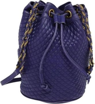 Bally Tweedehands leren schoudertassen - Dames - Vintage Schoudertas - Paars - ONE Size - Leer - Vintage