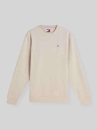 Tommy Jeans Regular Fit Sweatshirt aus Baumwoll-Mix in Beige, Gr&ouml;&szlig;e XXL