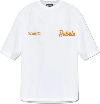 Dsquared2 Rebels T-shirt - Heren - T-shirts - Wit - XL - Katoen - Tops